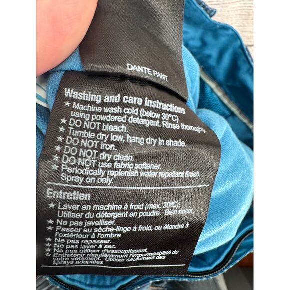 Burton DryRide Stripe Print Cargo Snowboard Pants Womens Medium Turquoise Blue - Picture 13 of 13